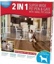 PET PEN & GATE Carlson, Ombyggbar grind m/dør, 71x366cm. (N)
