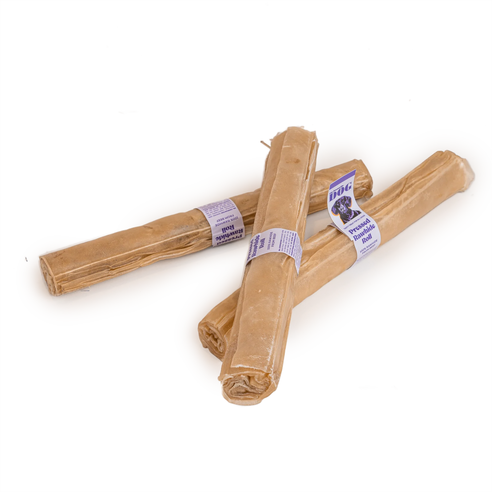 Presset tyggerull av r氓hud - Natural 200 g