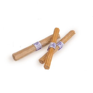 Presset tyggerull av r氓hud - Naturell 20 cm
