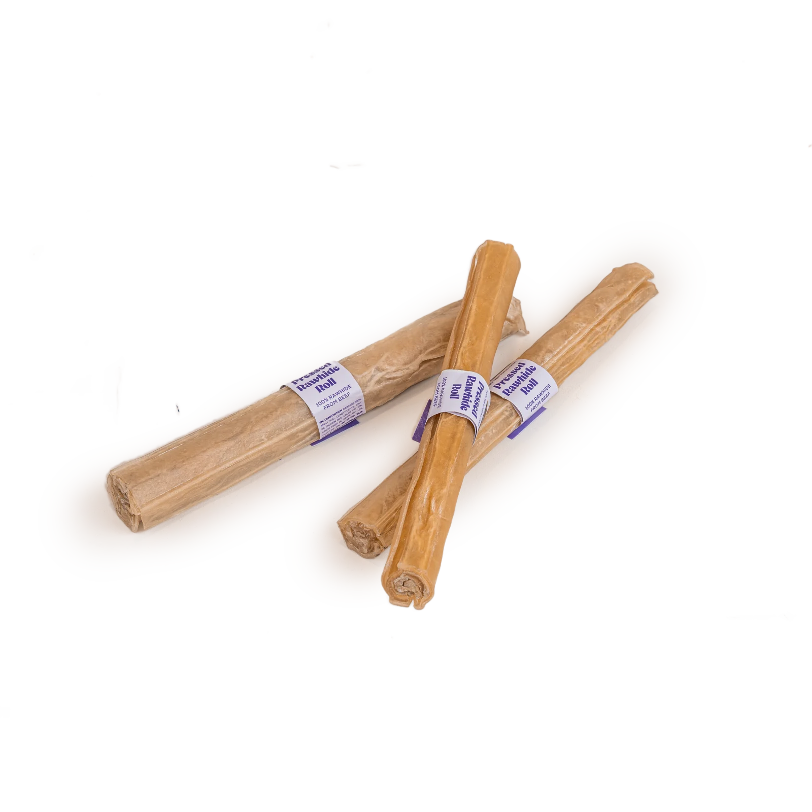 Presset tyggerull av r氓hud - Naturell 20 cm