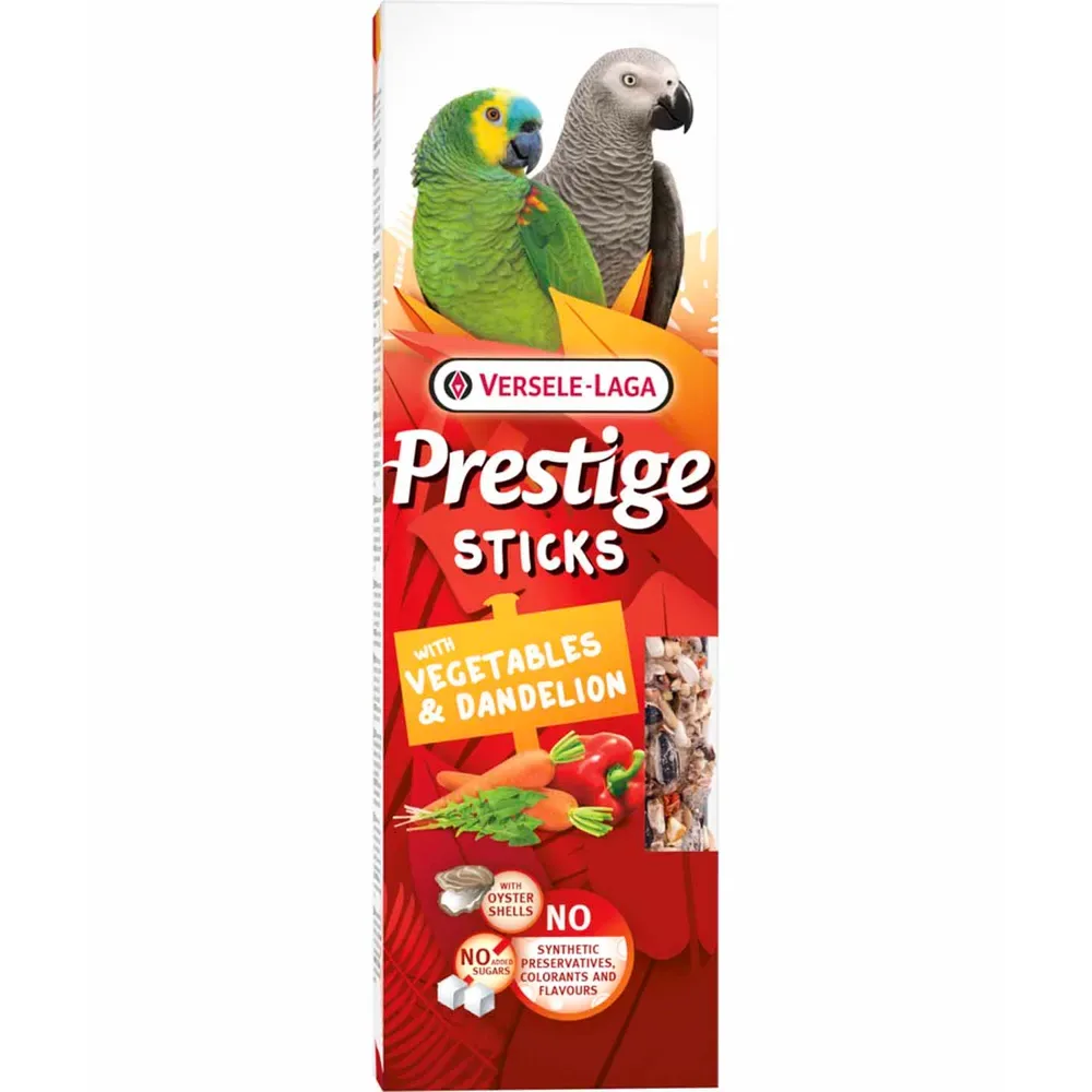 Prestige Sticks Papegøye Grønnsaker/løvetann 2x140g