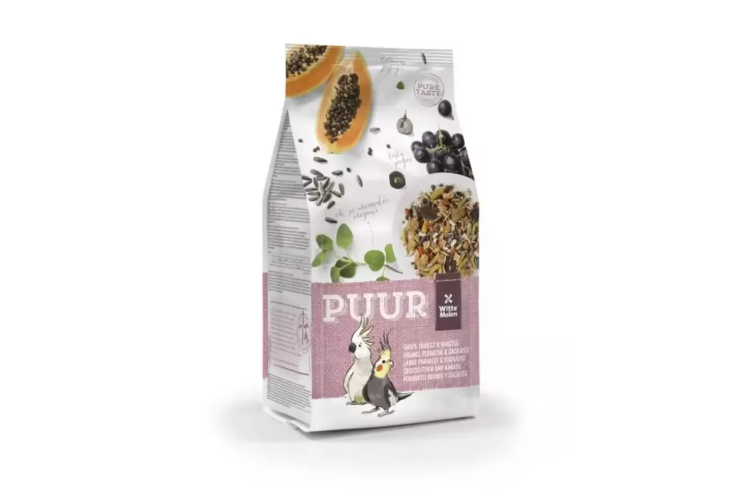 Puur Parakitt & Kakadue Fôrblanding 750 g – Gourmetfôr med Kalsium og Prebiotika
