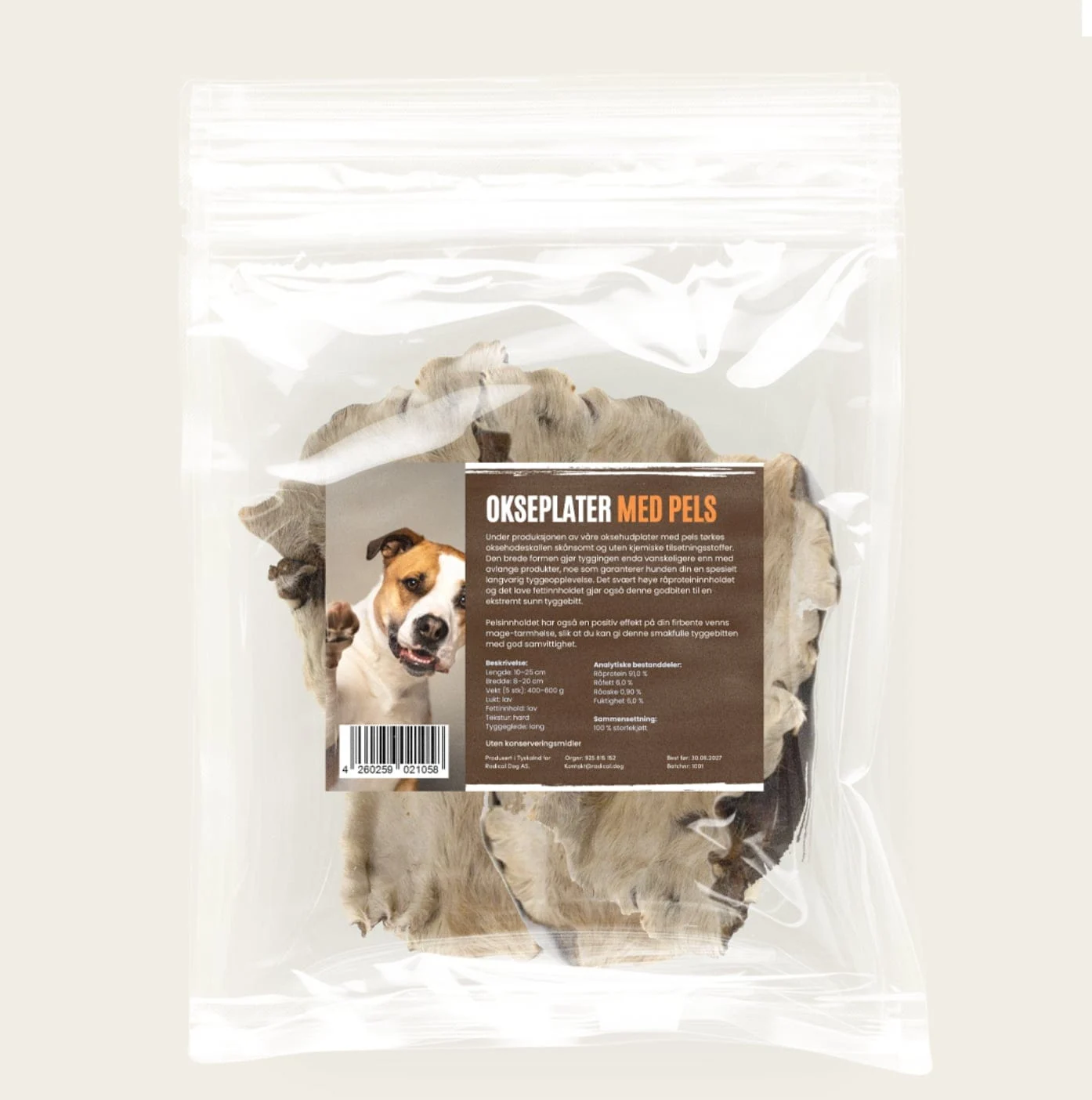 Radical.Dog Okseplater m/pels 1kg