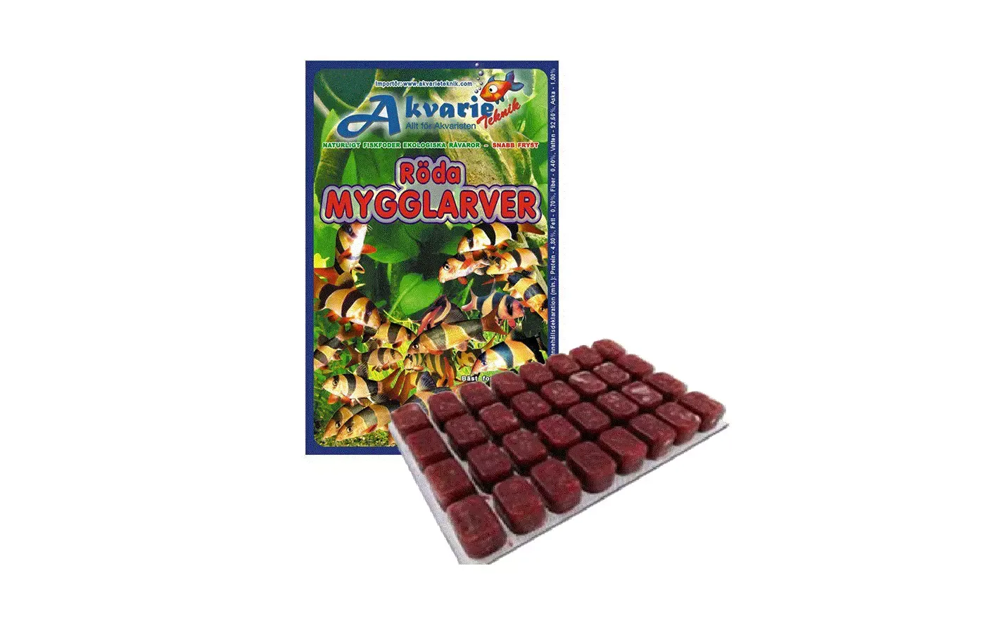 RØDE MYGGLARVER Af, 100g. Blisterpakning