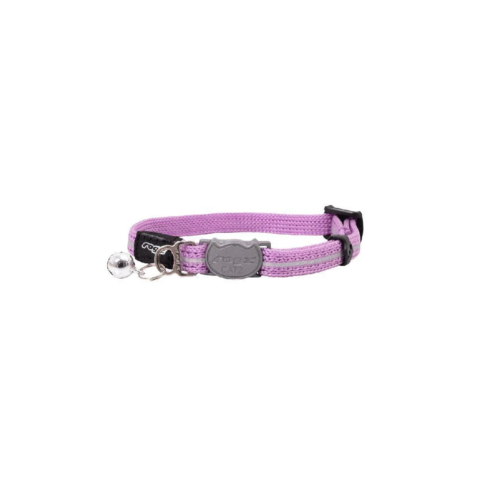 Rogz Alleycat Halsbånd Lys lilla m/refleks XS 8mmx16,5-23cm