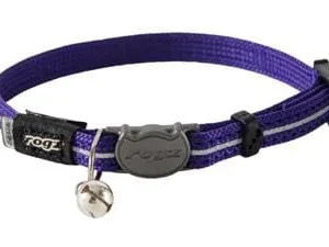 Rogz halsbånd alleycat lilla m/refleks XS 8mmx16,5-23 cm