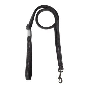 Rukka Pets Solid Leash Sort Str. S – Justerbart leiebånd med neoprenpolstring for optimalt grep