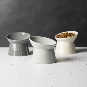 Scruffs Icon Raised Cat Feeder Bowl Cream