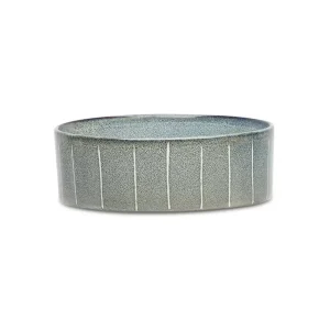 Scruffs Reactive Glaze Food Bowl – 15cm Pinstripe