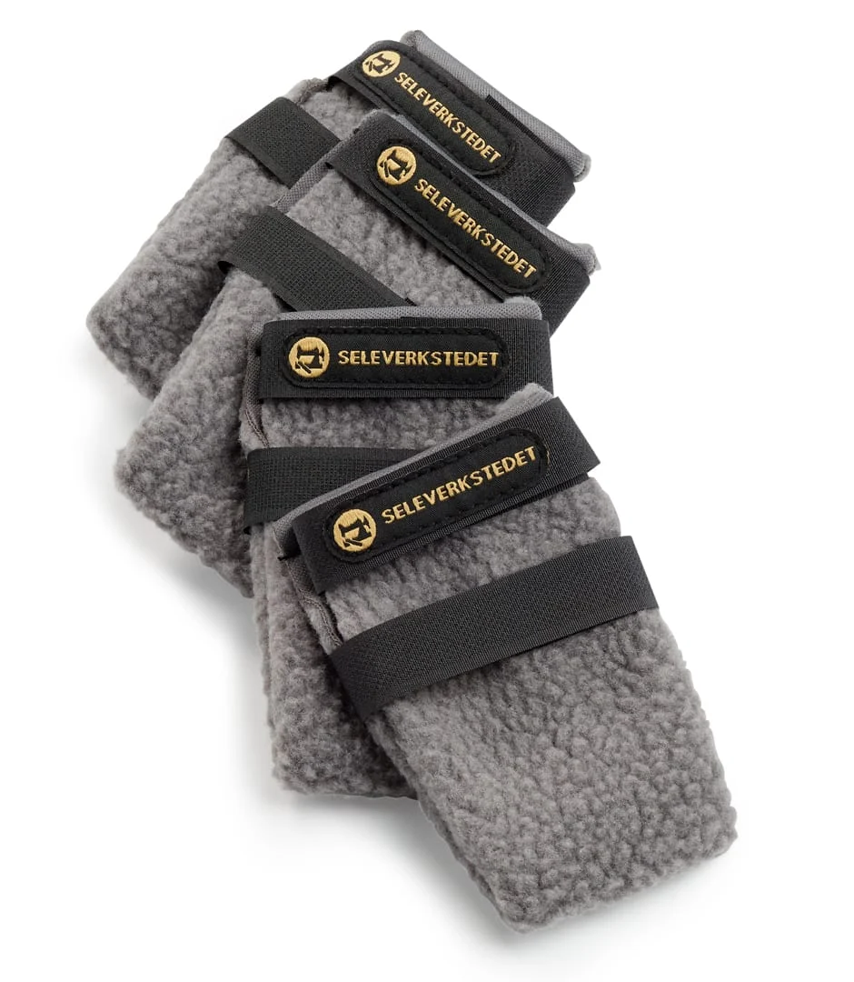 Seleverkstedet High Fleece dog boot potesokker grå 4pakk M