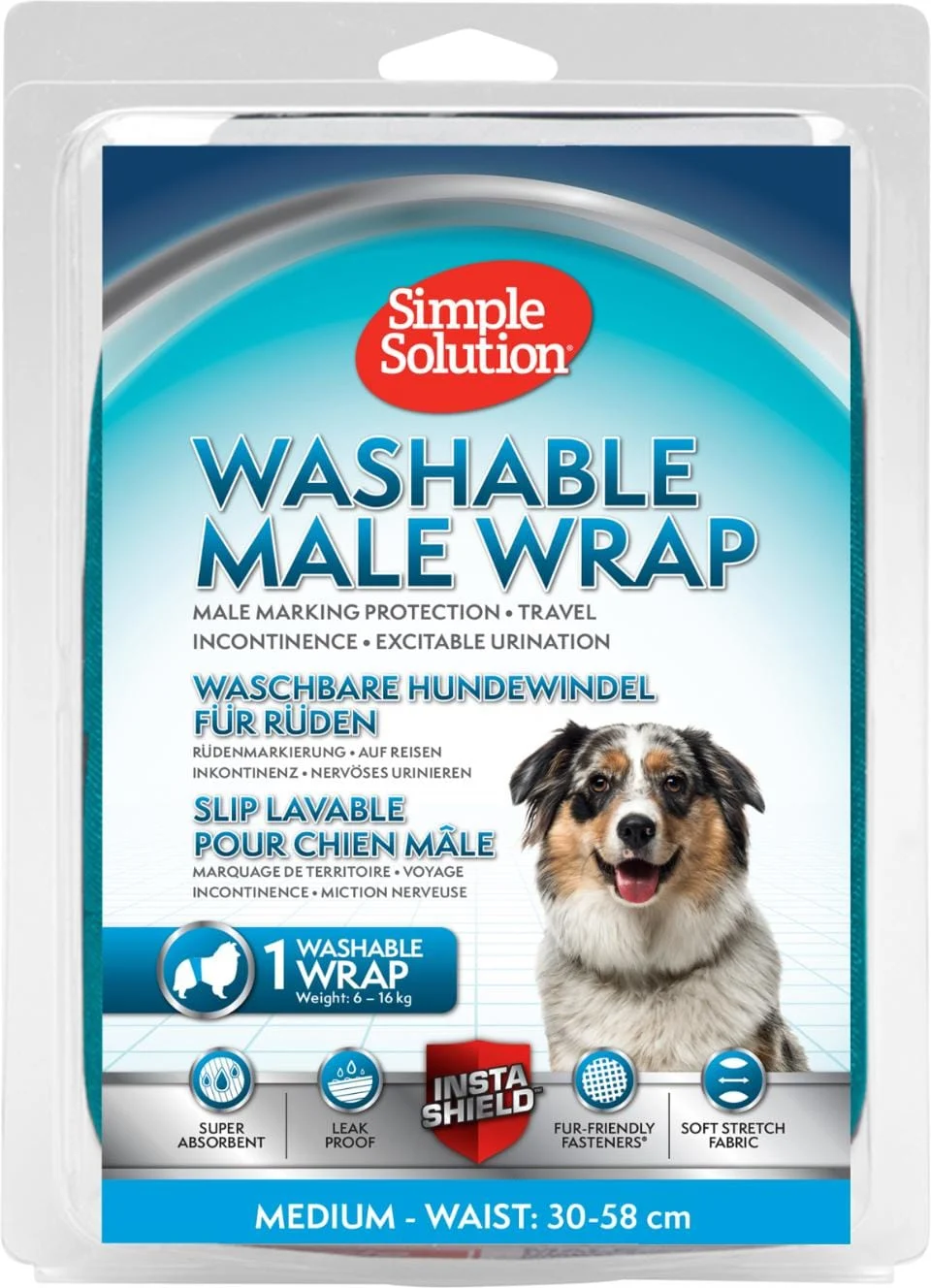 Simple Solution Vaskbart Magebånd til hannhund M