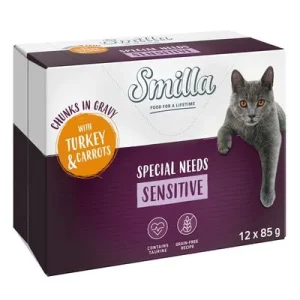 Smilla Adult Fresh Pouch Sensitive biter i saus med grønnsaker