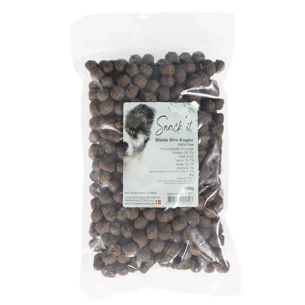 Snack’it Myke Mini-kuler 100 % Fisk (500g) – Perfekte treningsgodbiter med laks