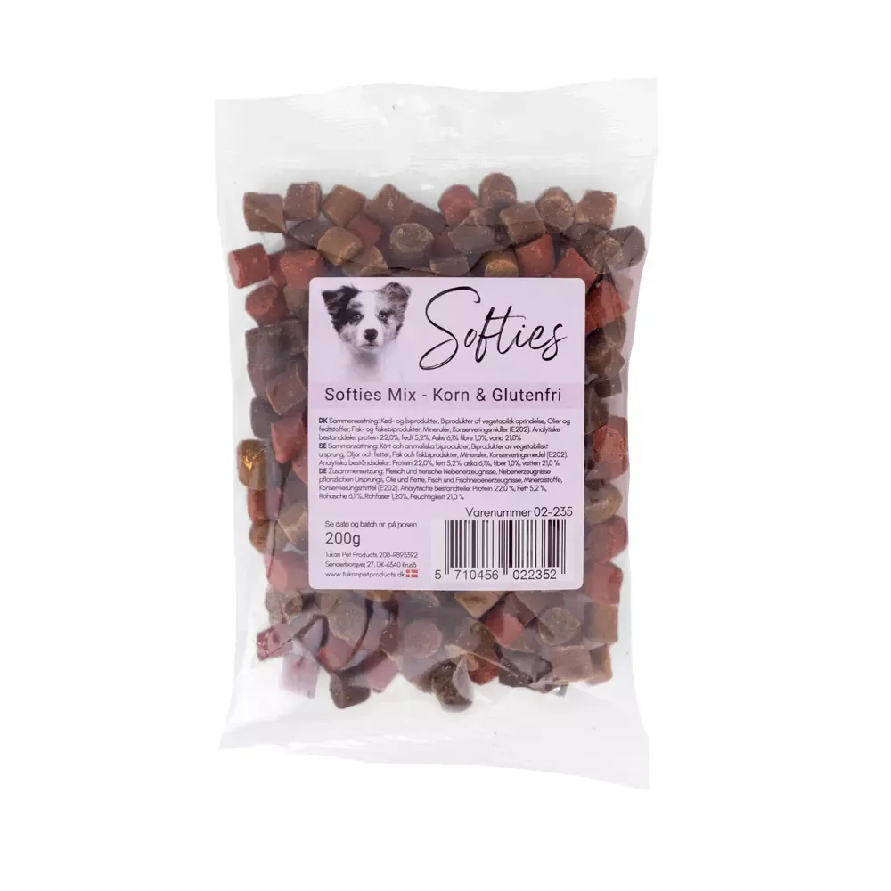 Snack’it Softies Mix 200g – Kornfrie og glutenfrie treningsgodbiter til hund