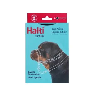 SNUTESELE Halti, Optifit, Sort, Large, Hals: 48-64cm.