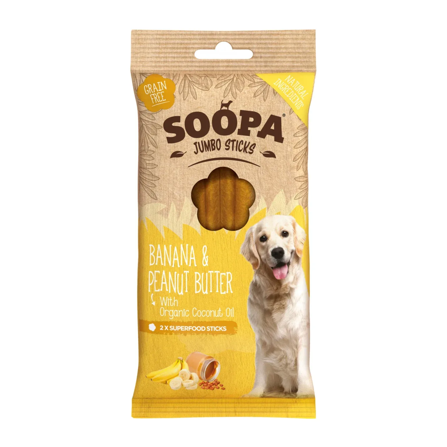 Soopa banan & peanøttsmør jumbosticks 170gr