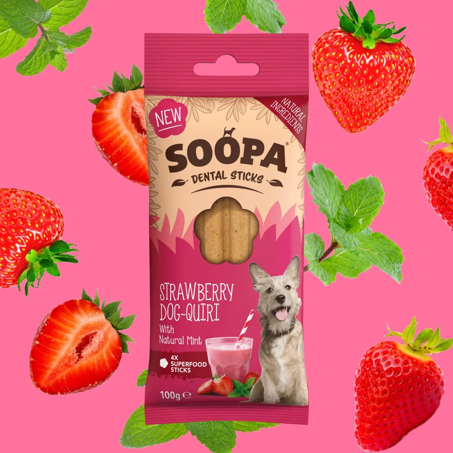 Soopa jordbær tyggesticks