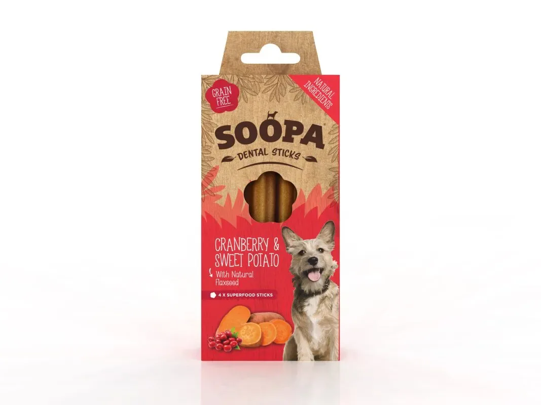 Soopa tranebær & søtpotet tyggesticks