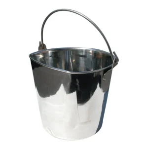 Stålbøtte med flat side 1,9l