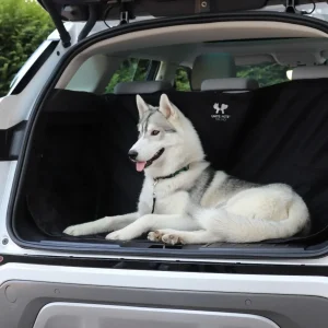 Stor bilsetebeskyttelse for hund i bil svart/grønn