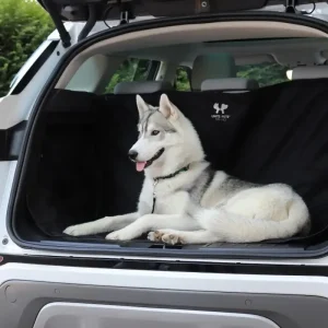 Stor bilsetebeskyttelse for hund i bil svart/grønn
