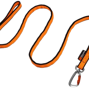 Strikkb氓nd svart/oransje 2,0 m/23 mm