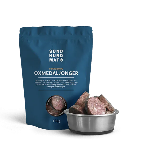 Sund Hundmat Frysetørkede Fullfôr Oksemedaljonger 150g