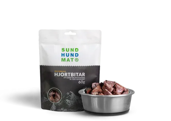 Sund Hundmat Frysetørkede Hjortebiter 60g