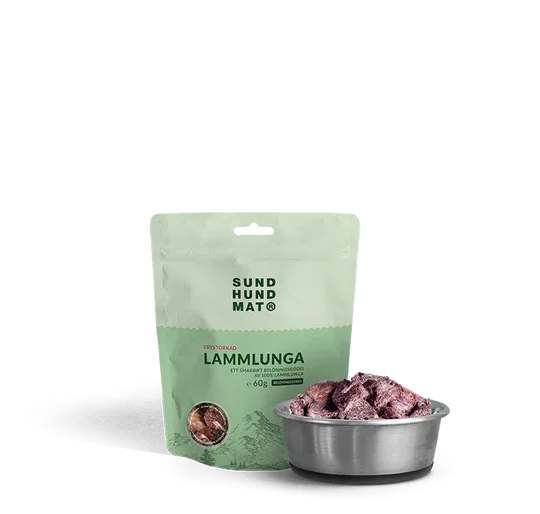 Sund Hundmat Frysetørkede Lammelungebiter 60g