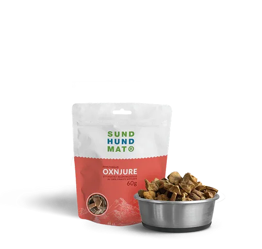 Sund Hundmat Frysetørkede Oksenyrebiter 60g