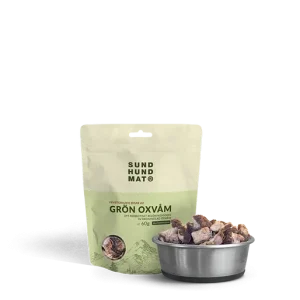 Sund Hundmat Frysetørket Grønn Oksevom 60g