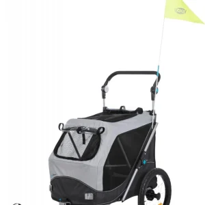 SYKKELVOGN Trixie, Quick-Fold, M: 63x95x90/132cm, Grå, Max.22kg.