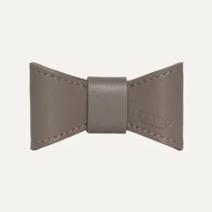 Taupe Leather Bowtie