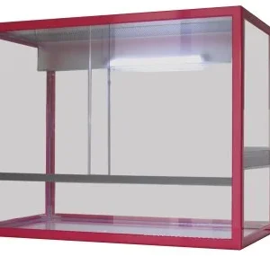 Terrarium Aluminium rosa m/LED, 65x34x50cm, 110L