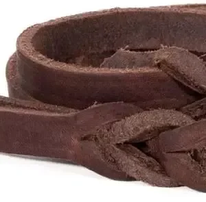 Top Leather Braided oljet leiebånd brun, 12mm x 250 cm