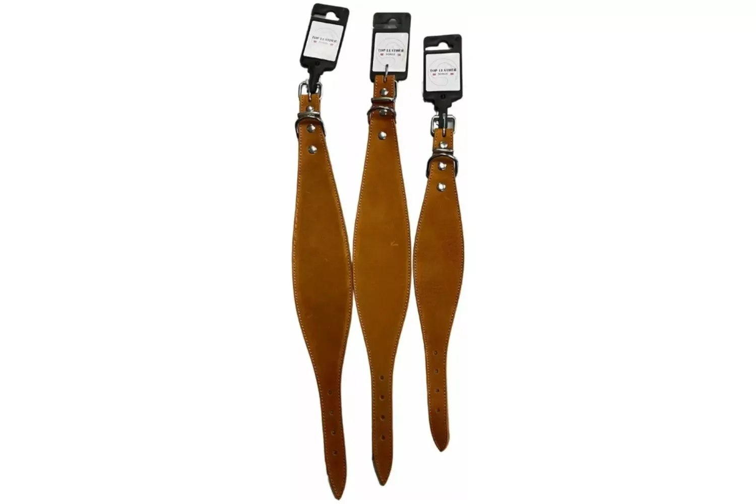 Top Leather Mynde halsbånd, oljet, naglet og sydd, Cognac brun 42cm