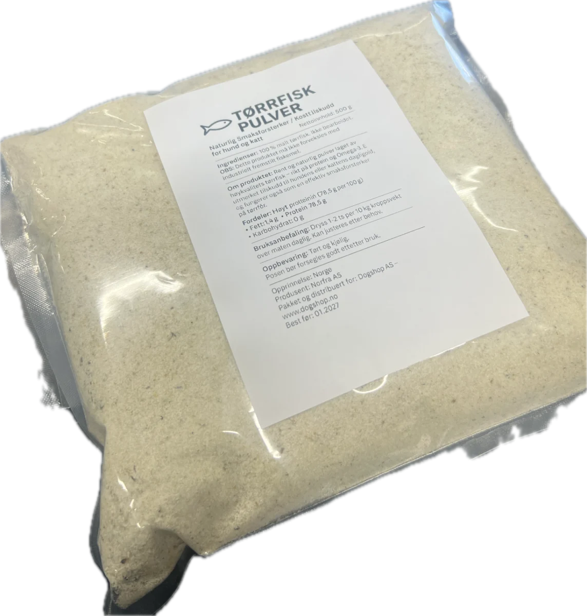 Tørrfisk i pulver Smaksforsterker/tilskudd 500gr
