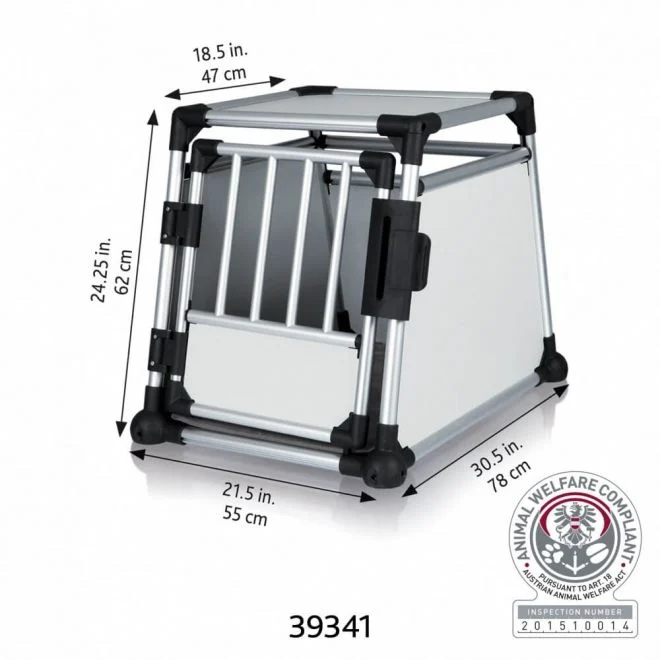 TRANSPORTBUR Trixie, Aluminium, M, 55x62x78cm.(N-vare)