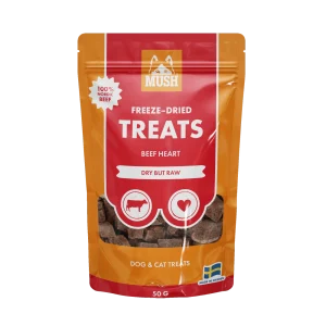 Treats fryset酶rket oksehjerte 50g