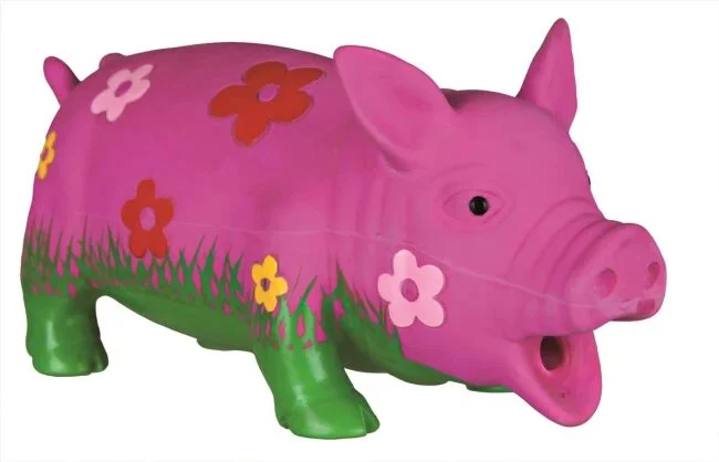 Trixie Latex Gris M/Blomster og Lyd 20cm - Image 2