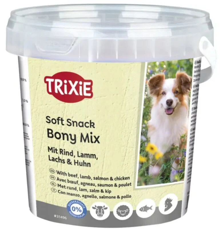 Trixie Soft Snack Bony Mix M/Biff, Lam, Laks og Kylling 500g - Image 2