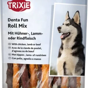 Trixie Tyggerull Natur Mix M/Kylling, Lam & Biff 10cm 250g