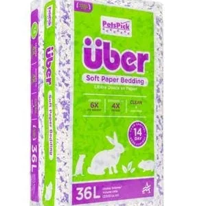 ÜBER Papirstrø Lilla/hvit m/lavendellukt 36L