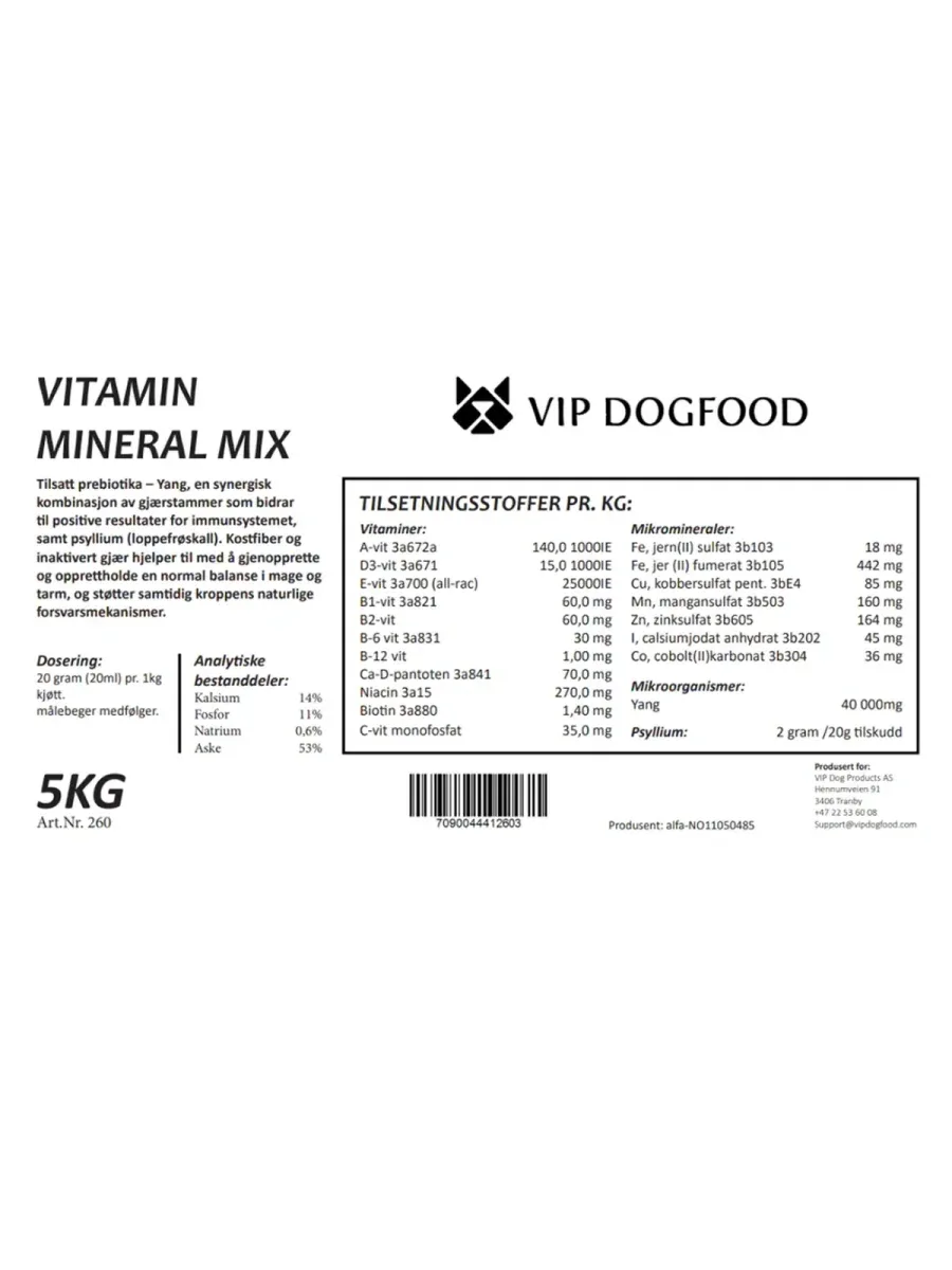 V.I.P Vitamin- og mineralmix 5kg