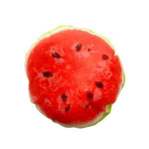 Vannmelon bamse med hvin, 13 cm