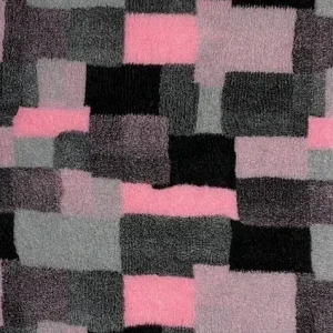 VetBed Nonslip Patchwork rosa/grå/svart 150x100cm