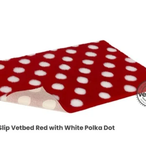 VetBed Nonslip Rød m/hvite prikker 150x100cm