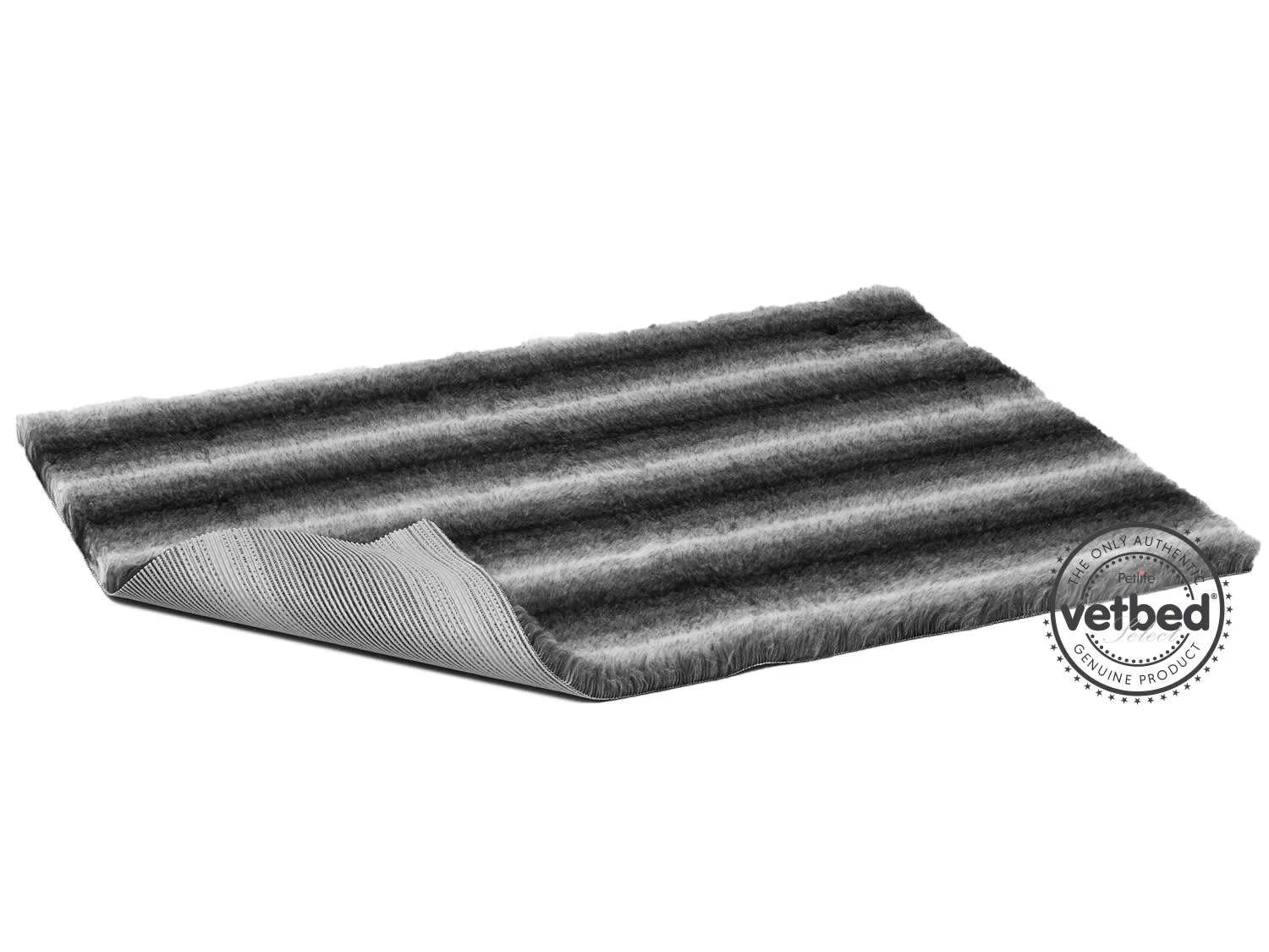 VetBed Nonslip Select Charcoal Grå Striper 100x75cm