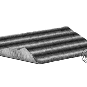 VetBed Nonslip Select Charcoal Grå Striper 150x100cm