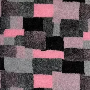 Vetbed Patchwork Hundeteppe 100×150 cm – Rosa/Grå/Svart med antislipp